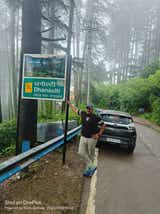 Rear three-quarter view of a Tata Nexon in Dhanaulti