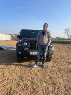 Front view of a Mahindra Thar