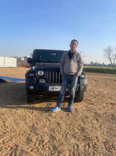 Front view of a Mahindra Thar