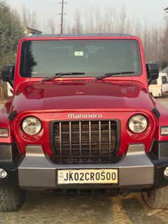 front view of a Mahindra Thar