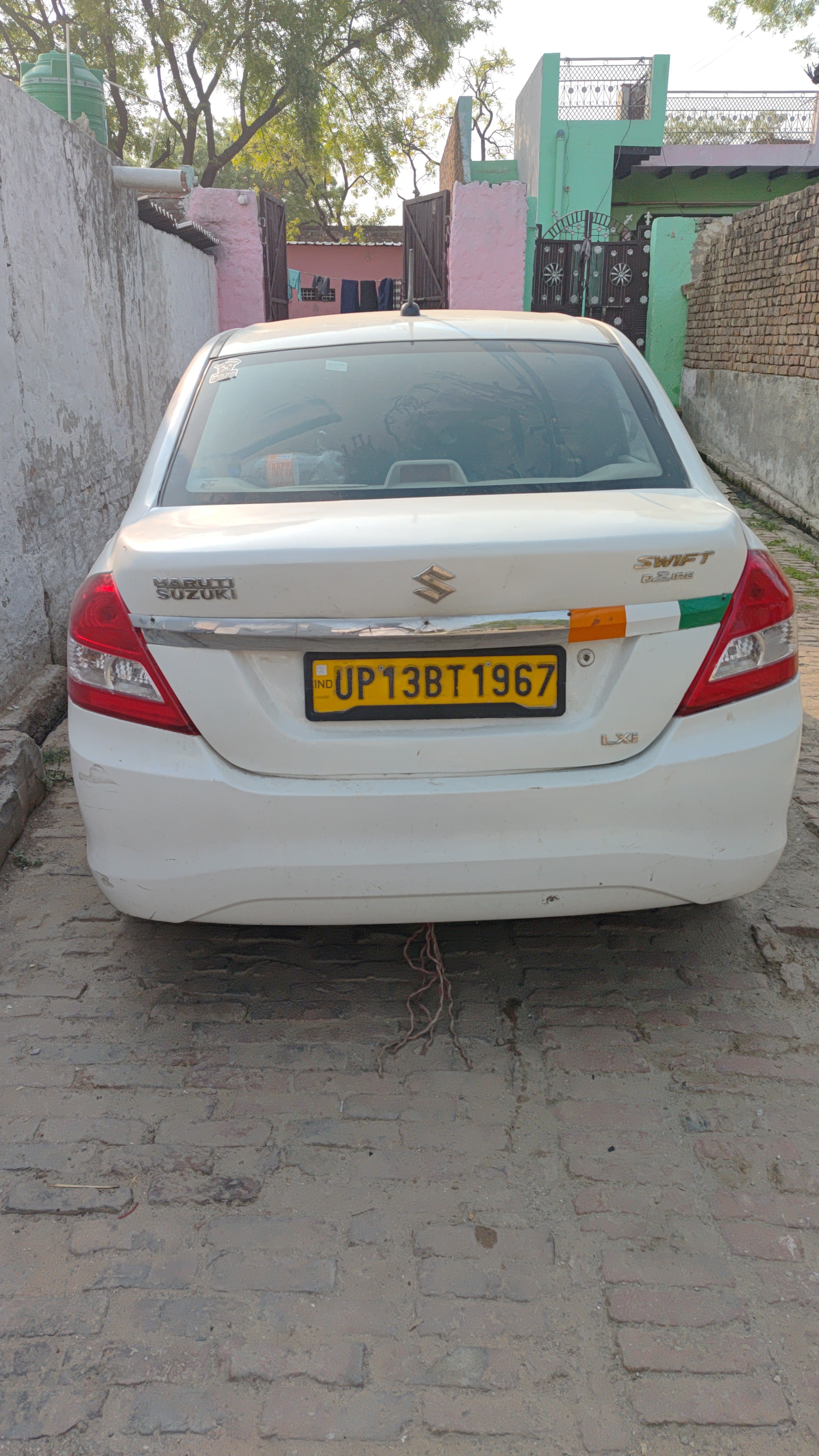 Rear view of a Maruti Suzuki Dzire 2018-2023 LXI