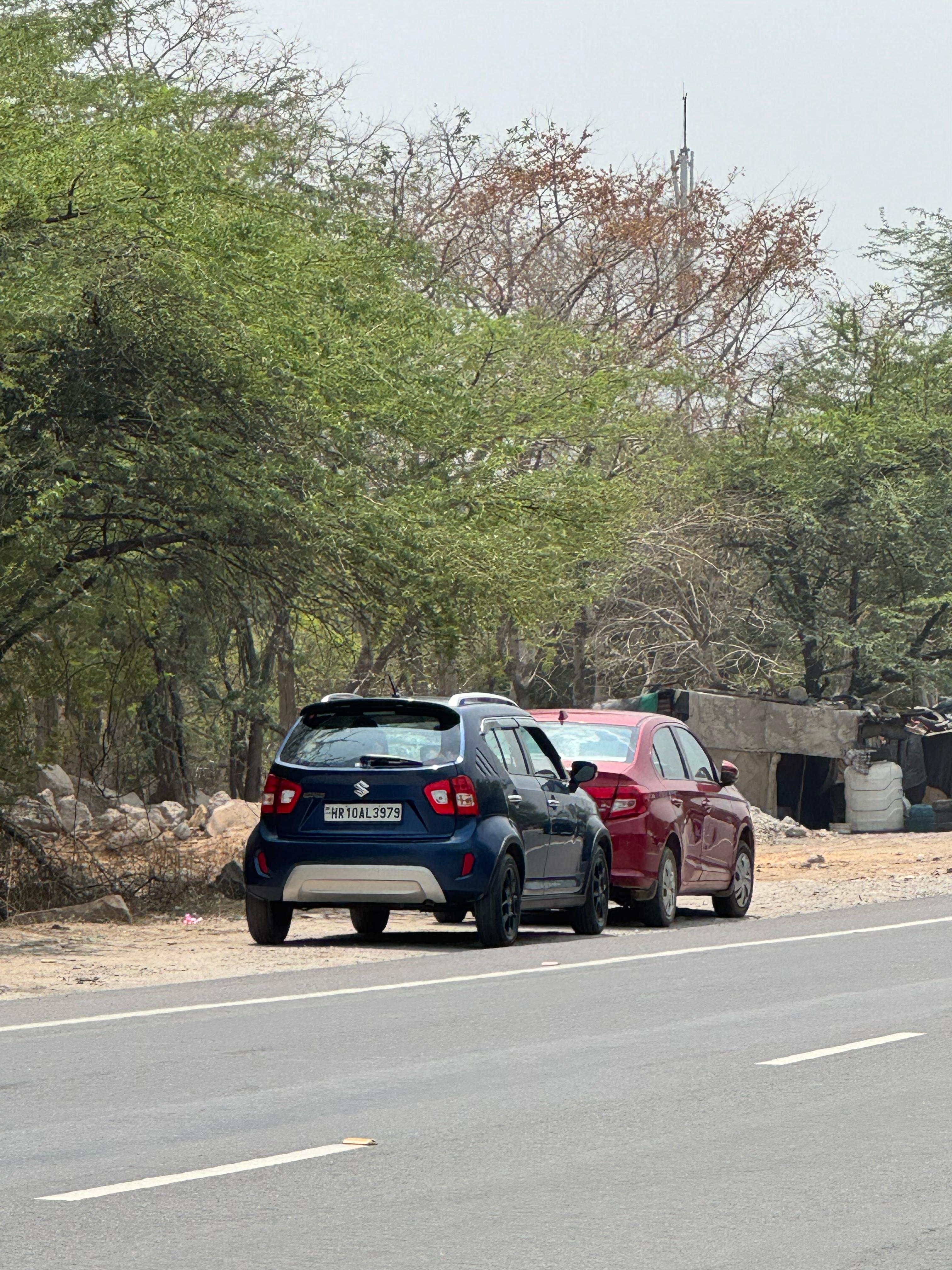 rear three-quarter view of a Nexa Blue Maruti Suzuki Ignis