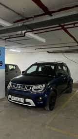 Front three-quarter view of a Nexa Blue Maruti Suzuki Ignis