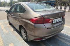 rear three-quarter view of a Honda City