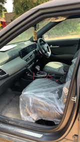 Interior front cabin view of a Kia Seltos