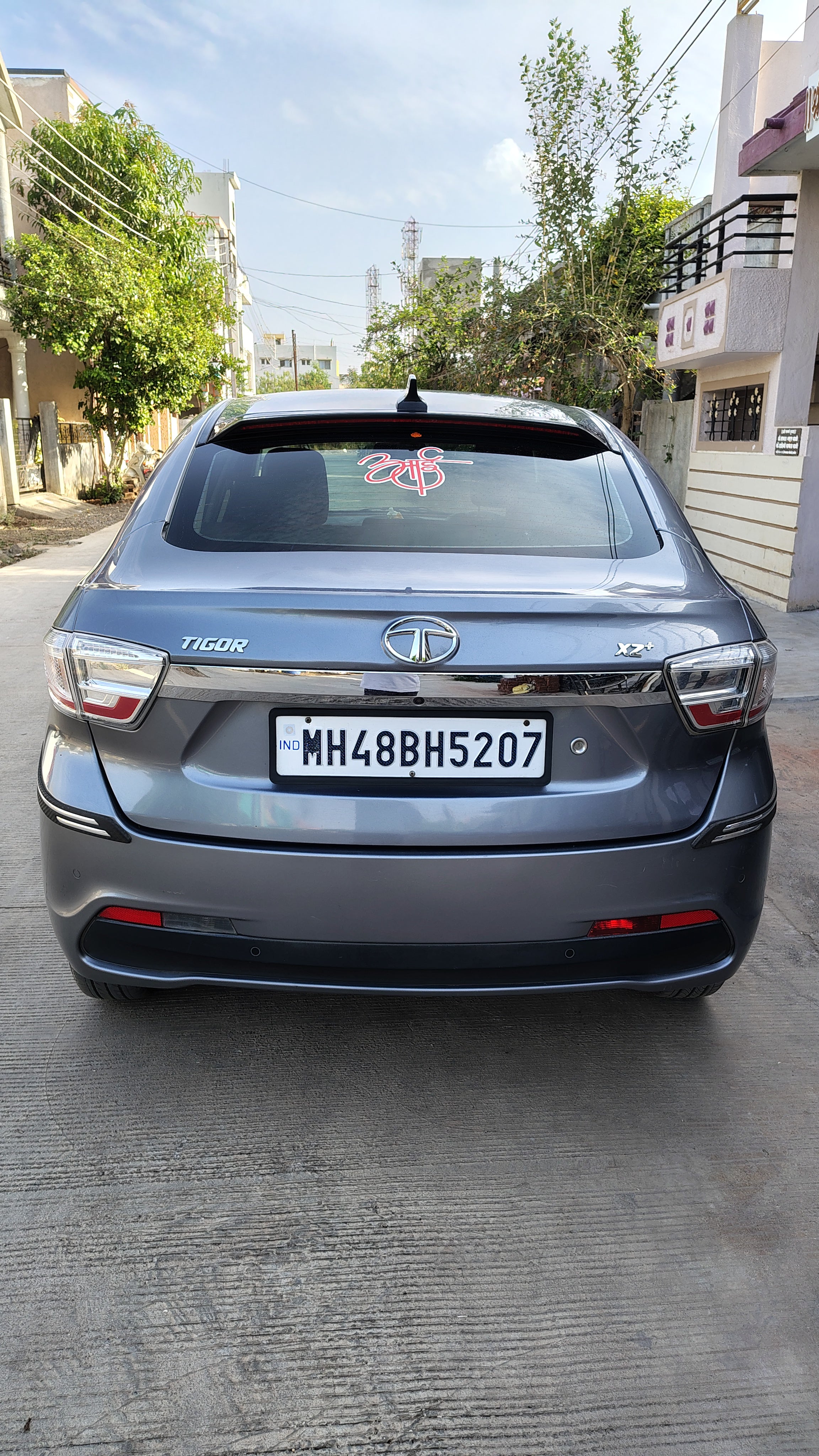 Rear view of a Tata Tigor XZ+