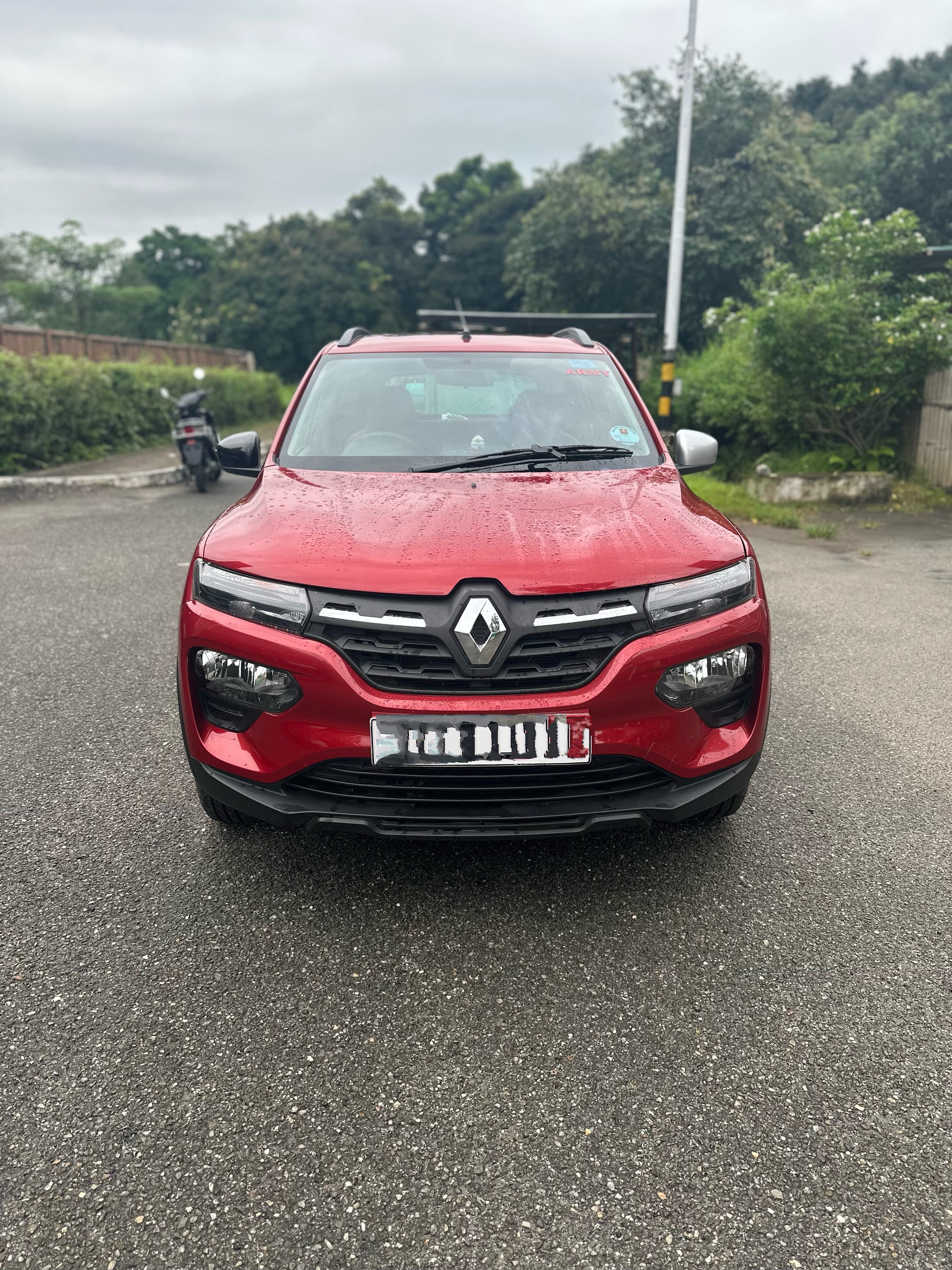 front view of a Fiery Red Renault KWID