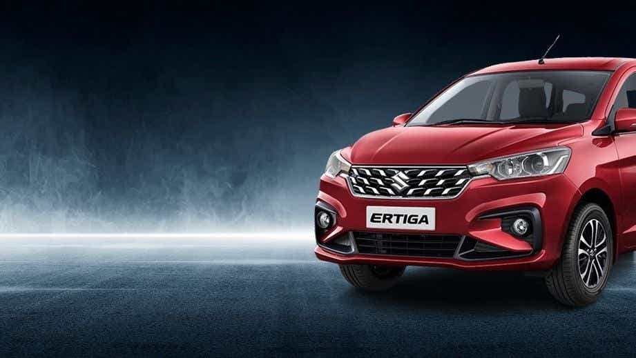 Front three-quarter of a Maruti Suzuki Ertiga