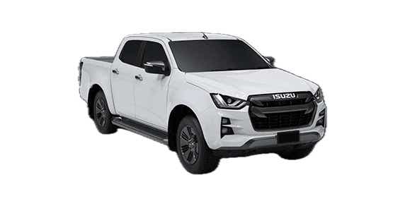 Front three-quarter view of a Splash White Isuzu Hi-Lander