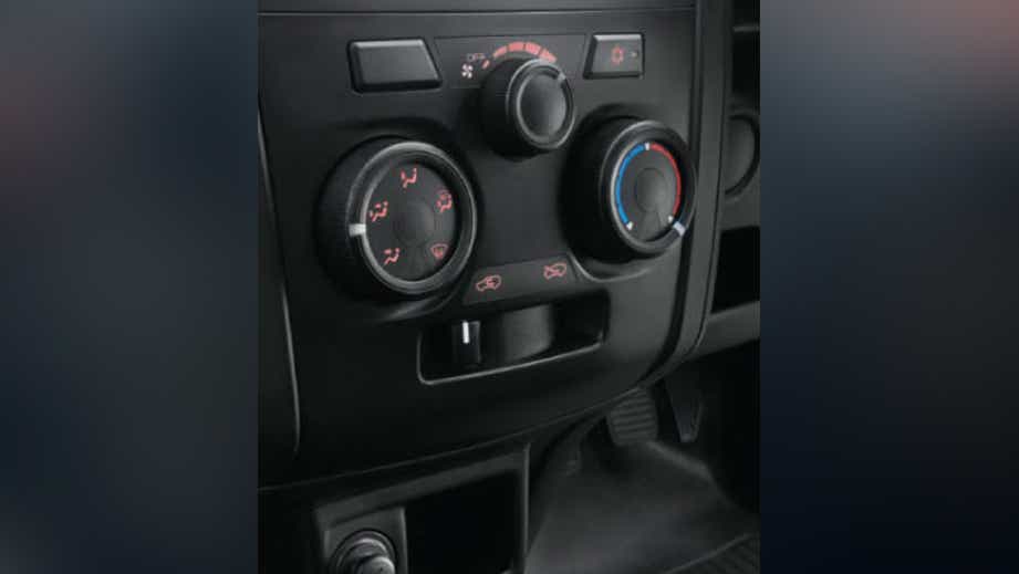 Interior dashboard climate controls of an Isuzu D-Max