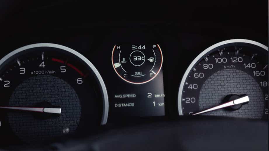 instrument cluster close-up of a Isuzu S-CAB