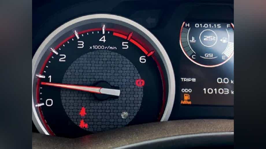 instrument cluster close-up of an Isuzu V-Cross