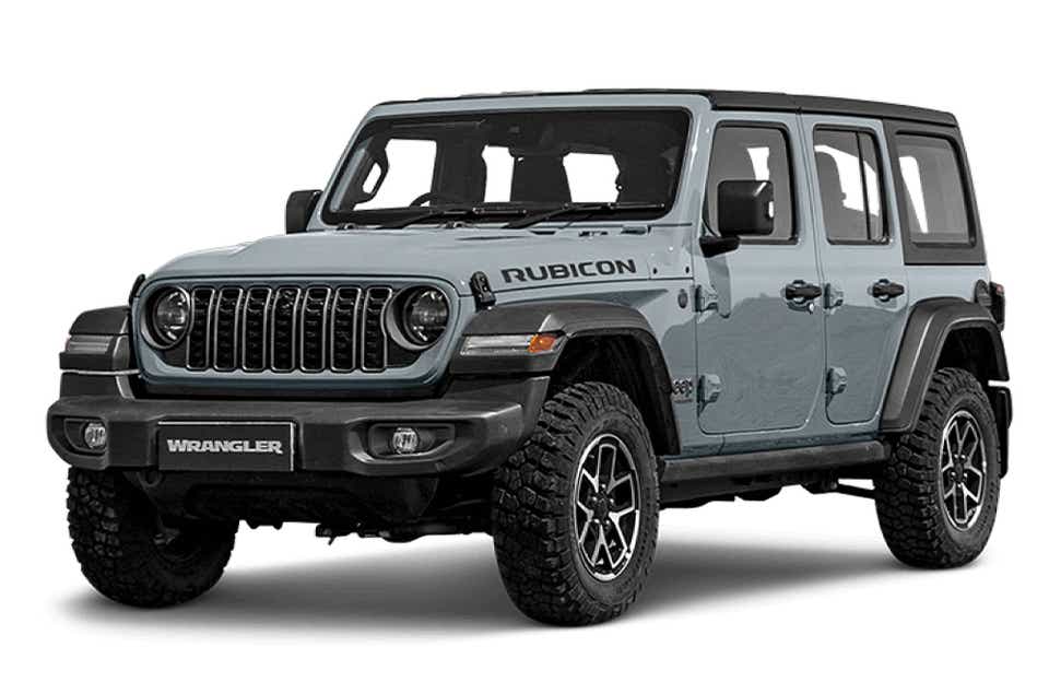 Front three-quarter view of a Jeep Wrangler