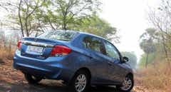 rear three-quarter of a Honda Amaze 2022-2023