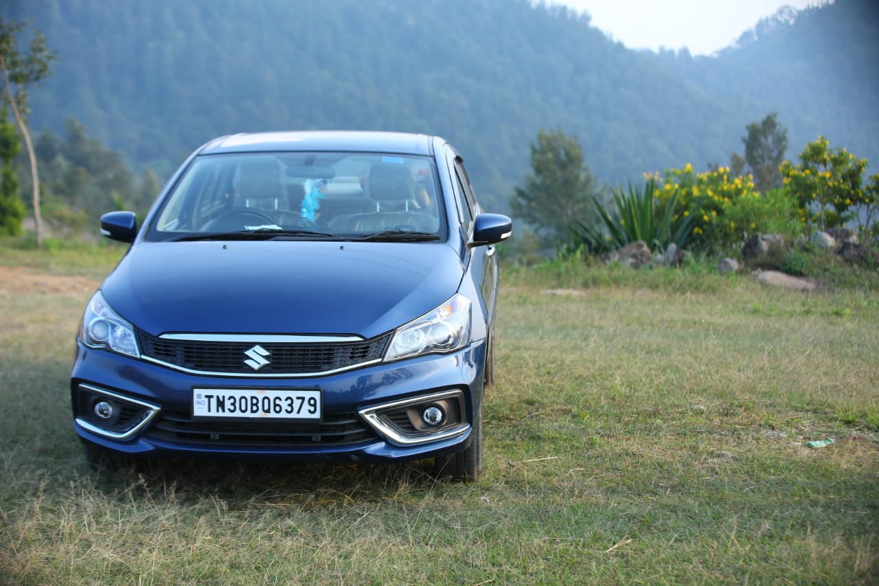 front view of a Nexa Blue Maruti Suzuki Ciaz