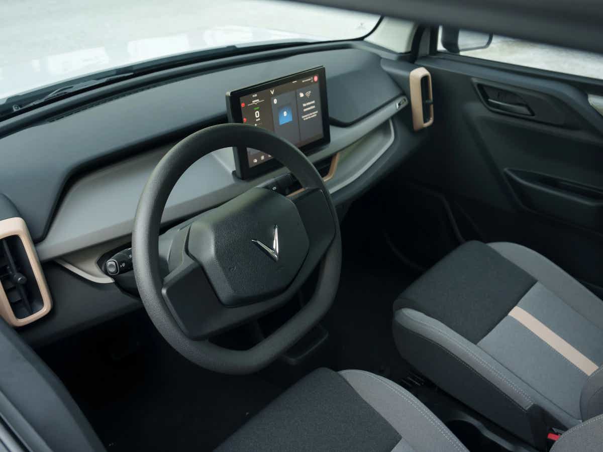 Interior dashboard view of a Vinfast VF 3