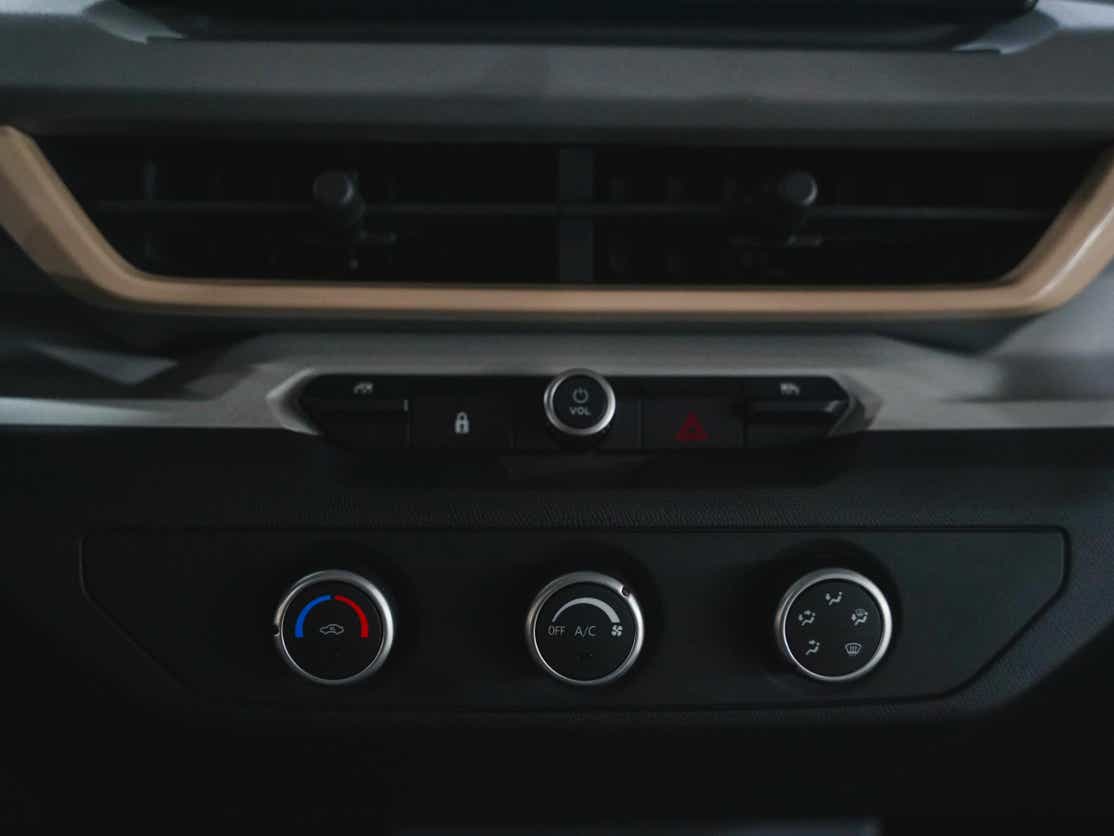 dashboard air conditioning controls of a Vinfast VF 3