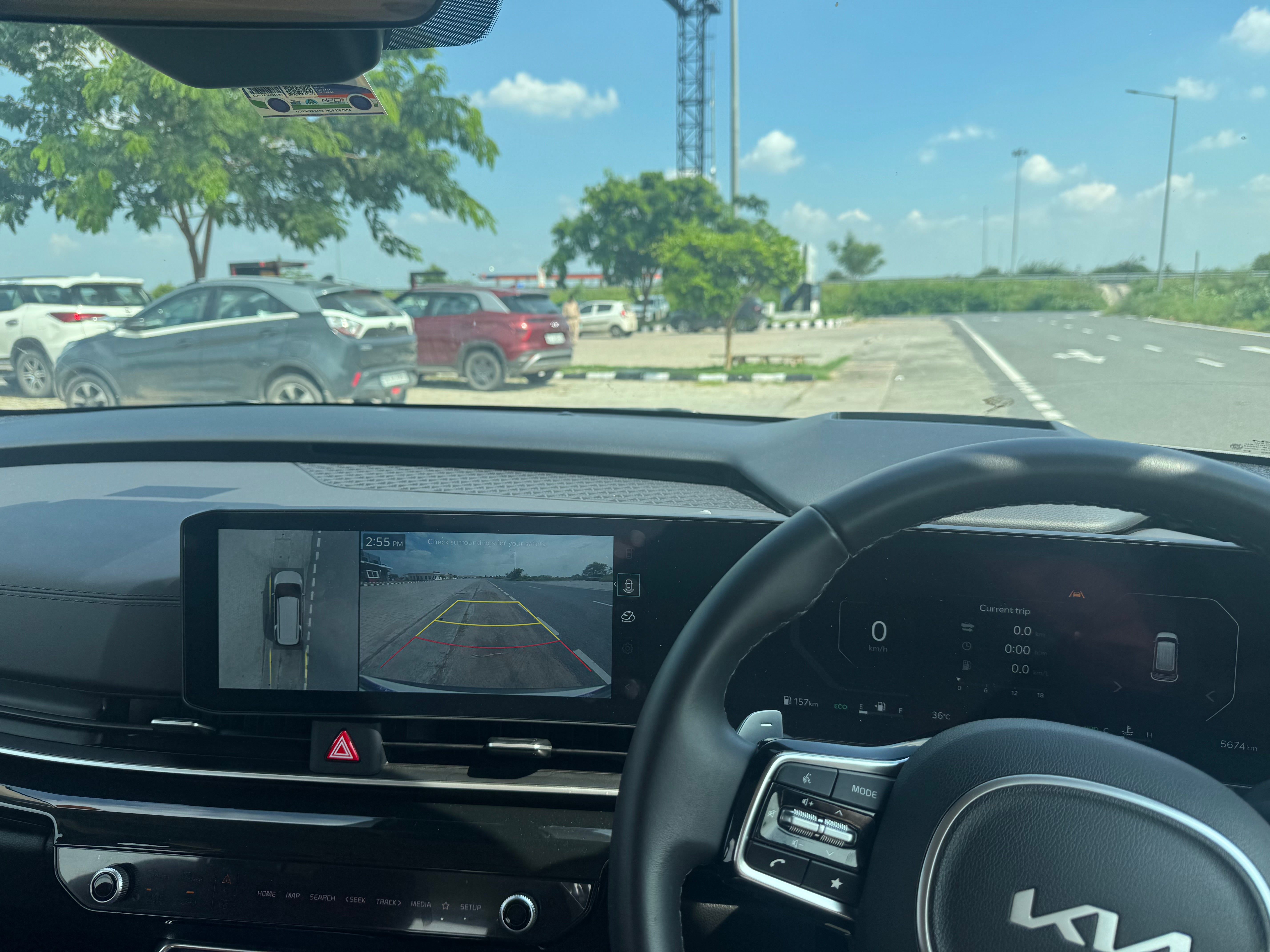 Interior dashboard of a Kia Carnival