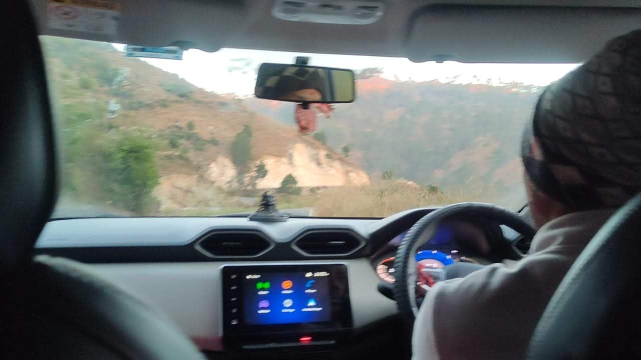 Interior dashboard and steering view of a Nissan Magnite 2020-2023