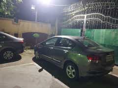 Rear three-quarter view of a Honda City