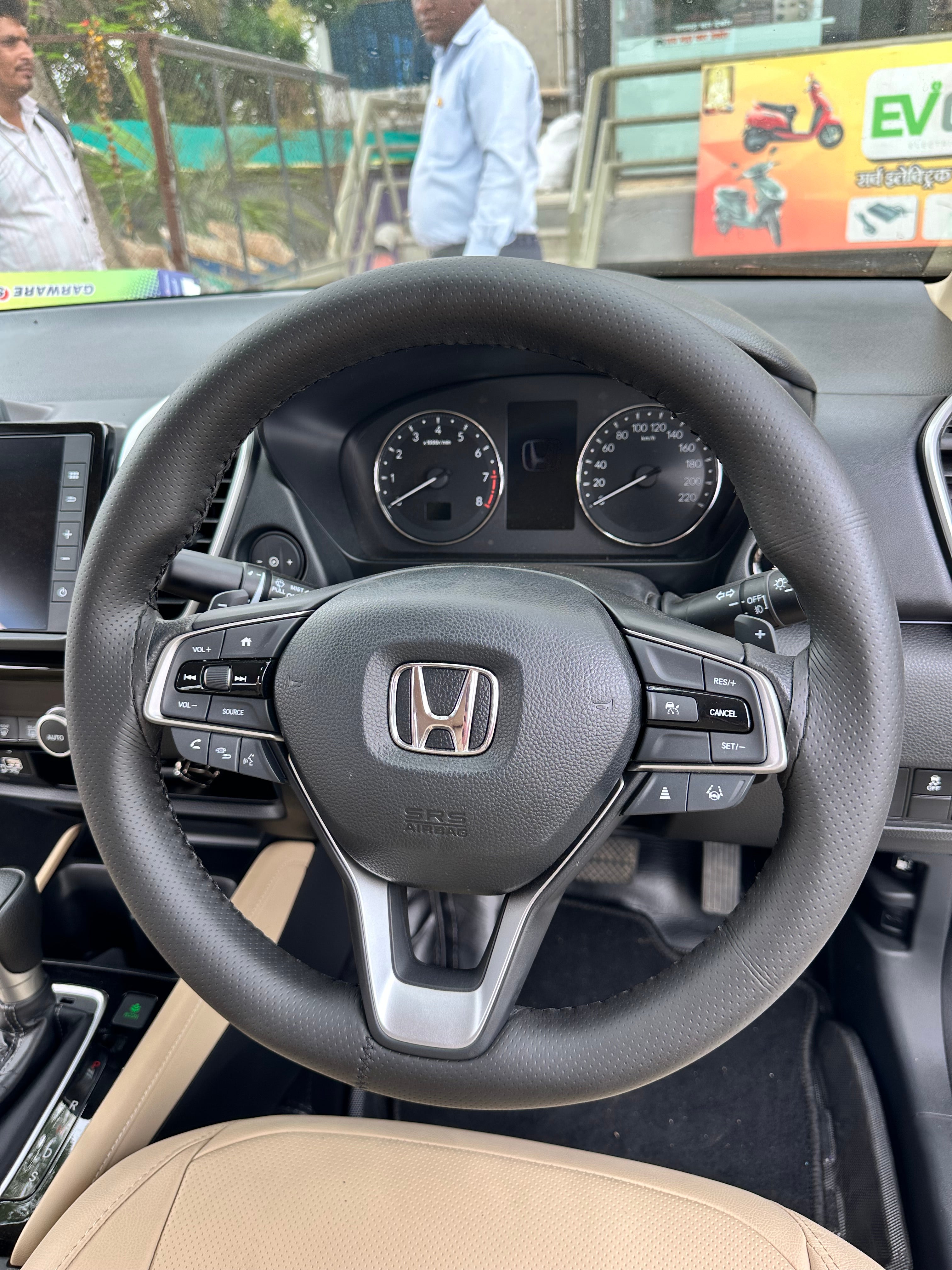 steering wheel and dashboard of a Honda City interior