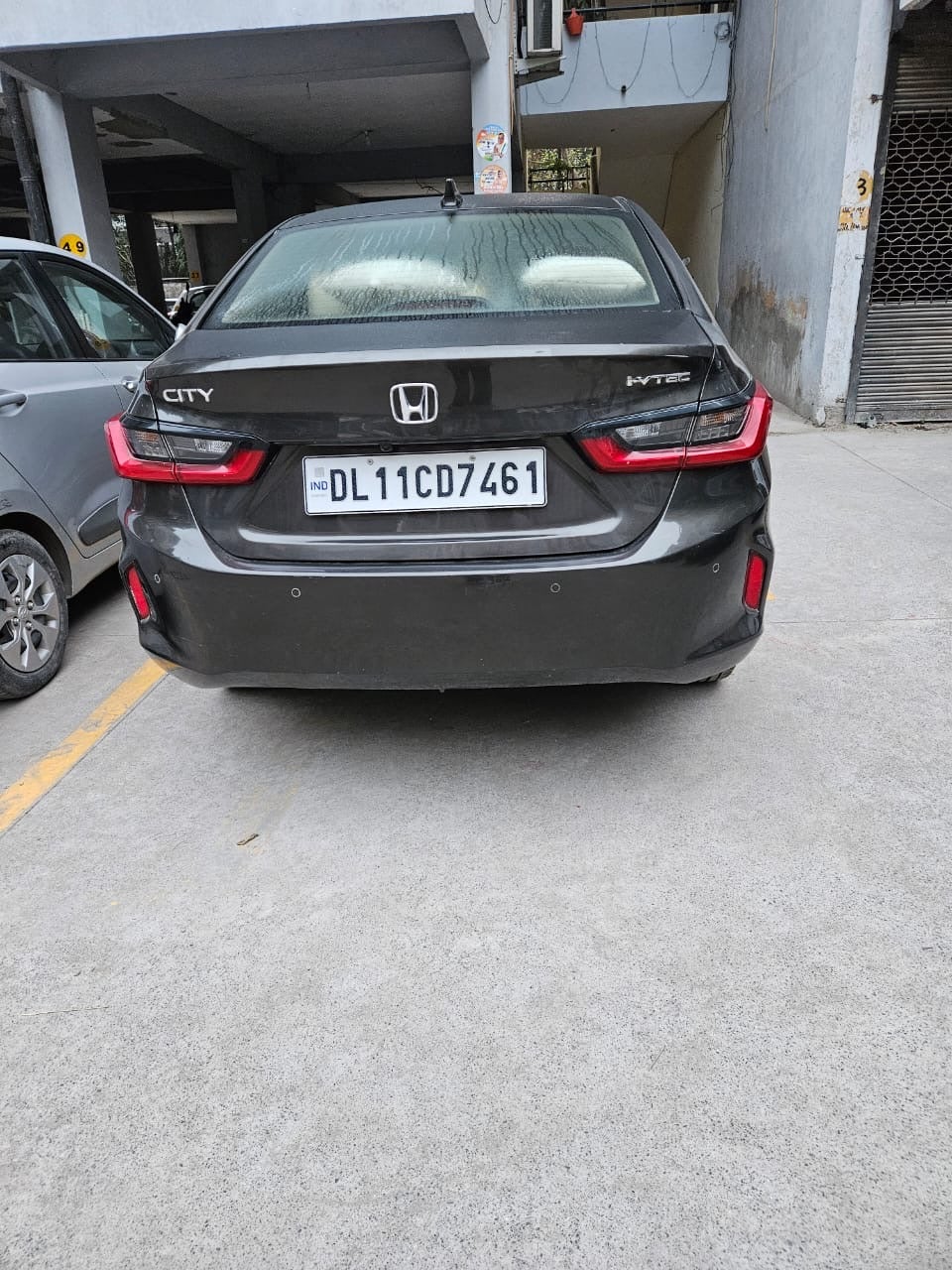 Rear view of a Honda City in Delhi