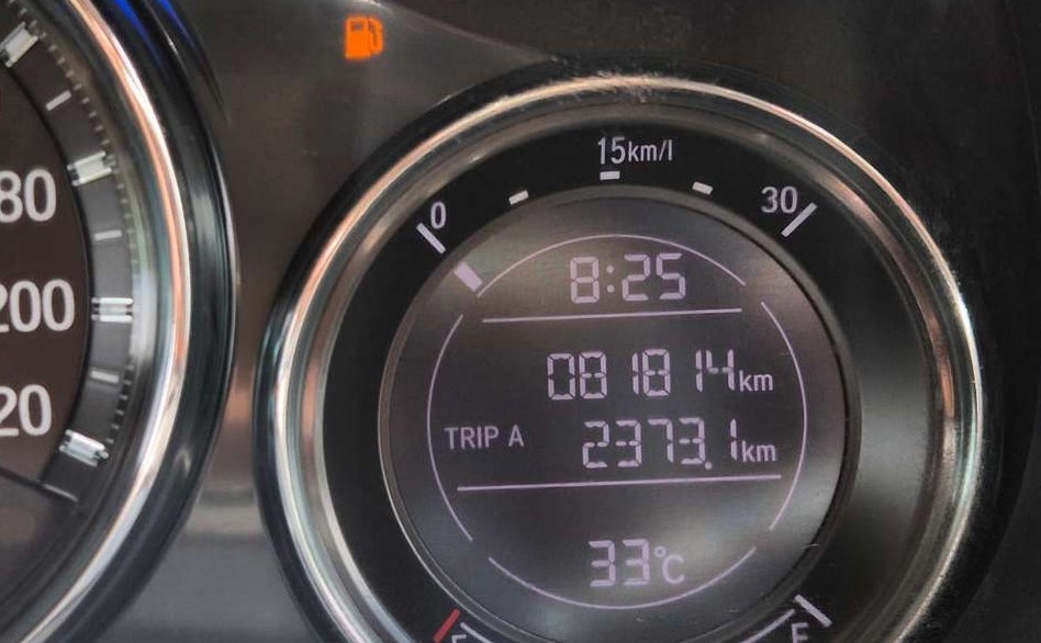 instrument cluster display of a Honda City