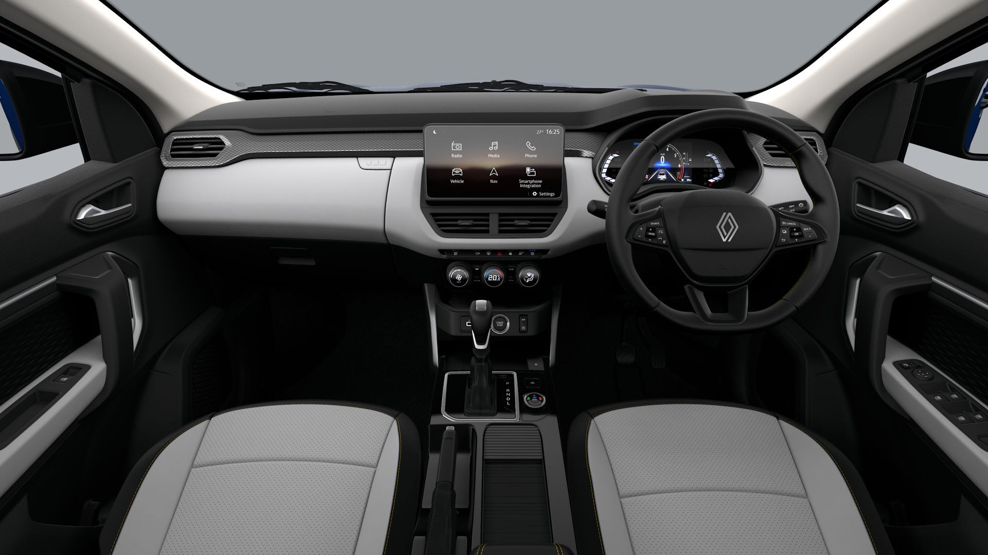 Interior dashboard view of a Renault Kiger