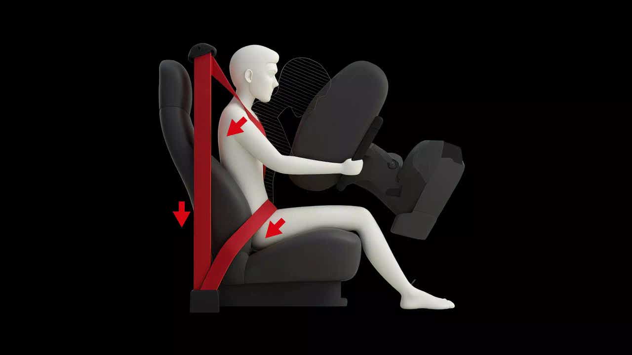 Seat belt with pretensioner