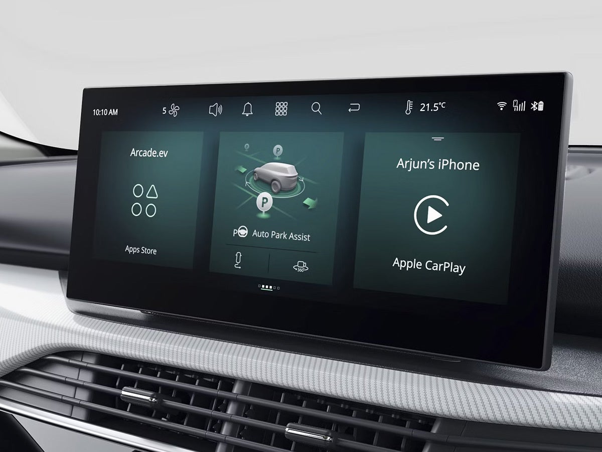 Infotainment display of a Tata Harrier EV