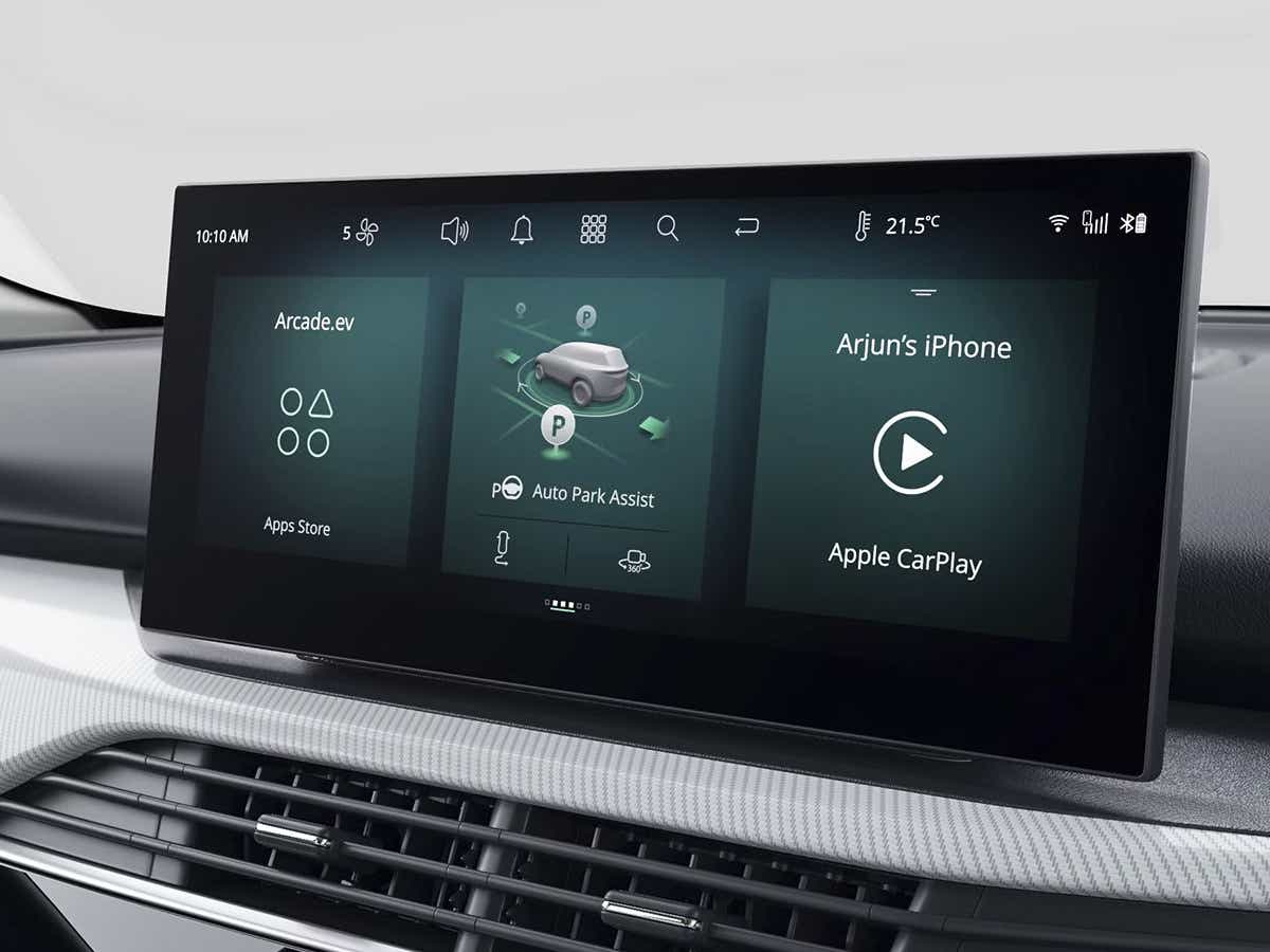 Infotainment display of a Tata Harrier EV