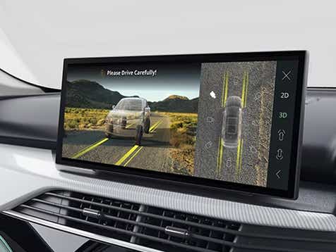 infotainment display close-up of a Tata Harrier EV