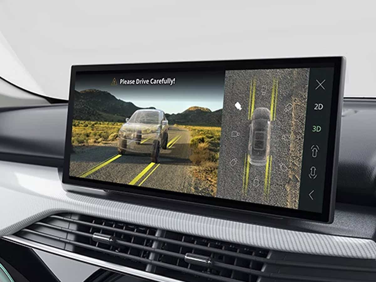 infotainment display close-up of a Tata Harrier EV