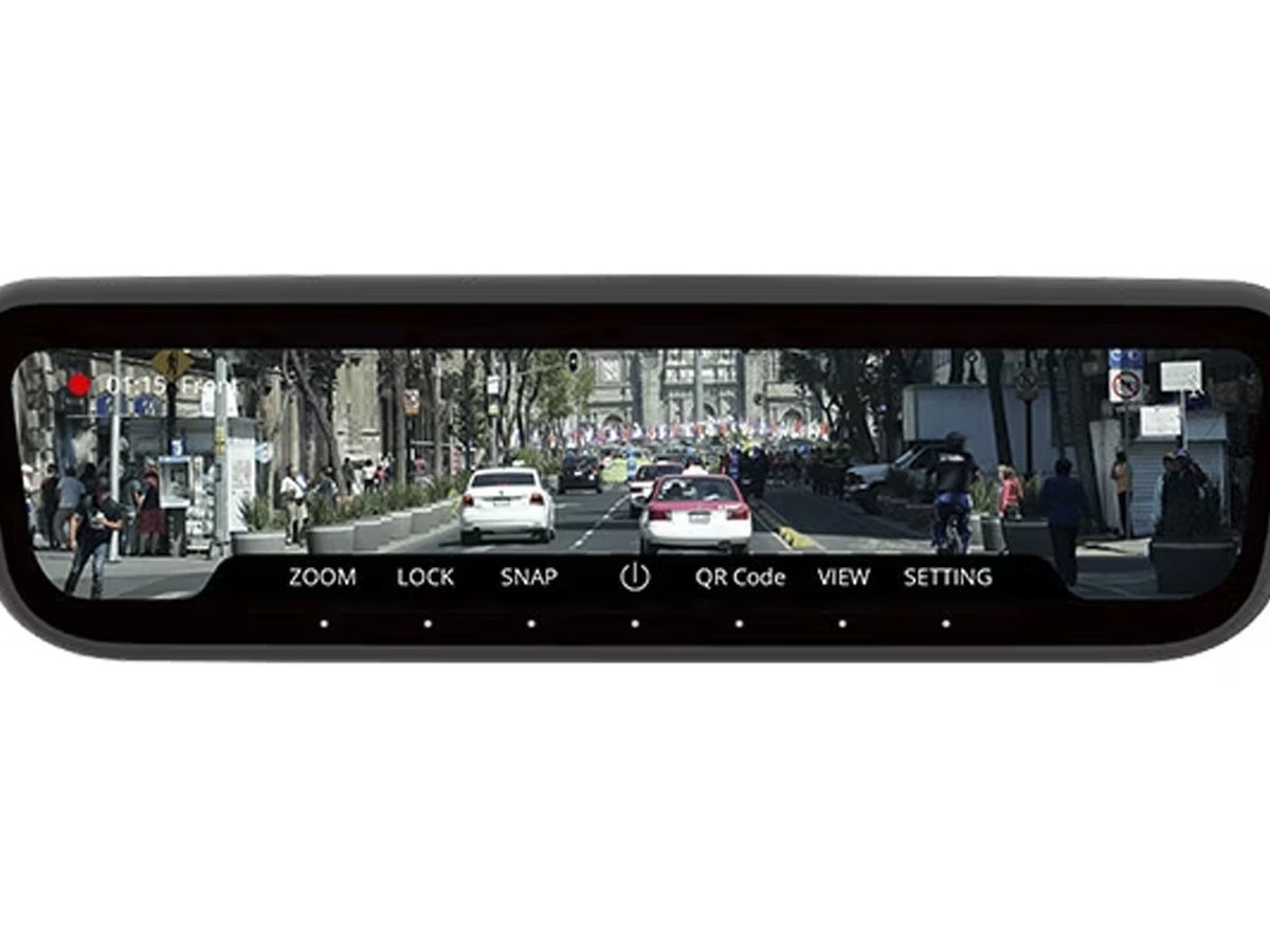 interior rearview mirror display of a Tata Harrier EV