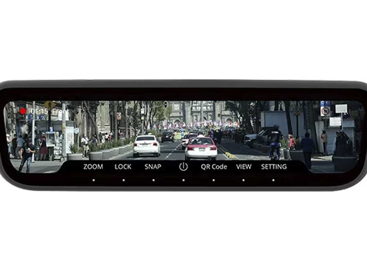 interior rearview mirror display of a Tata Harrier EV