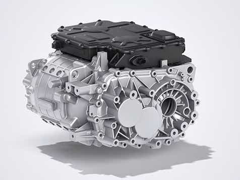 Close-up of the powertrain of a Tata Harrier EV