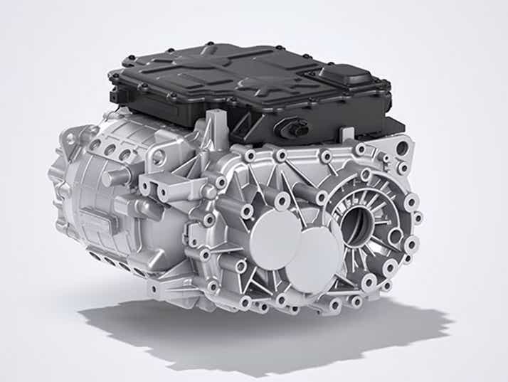 Close-up of the powertrain of a Tata Harrier EV