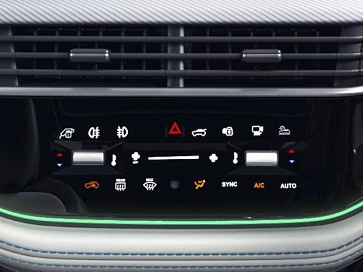 interior climate control panel of a Tata Harrier EV
