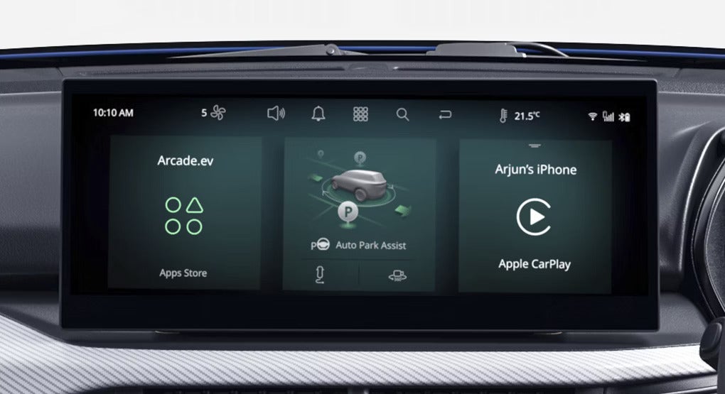 infotainment system display of a Tata Harrier EV