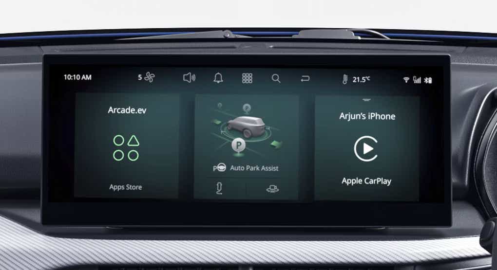 infotainment system display of a Tata Harrier EV