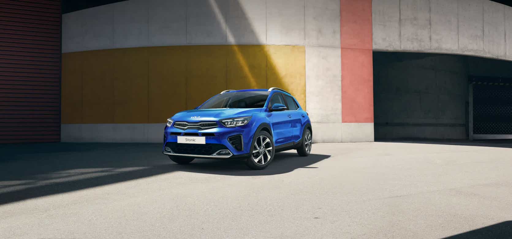 Front three-quarter view of a Kia Stonic