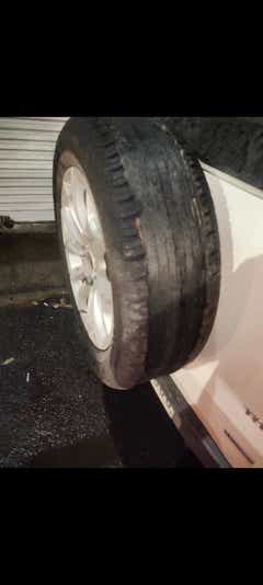 Close-up of the spare wheel on a Ford Endeavour