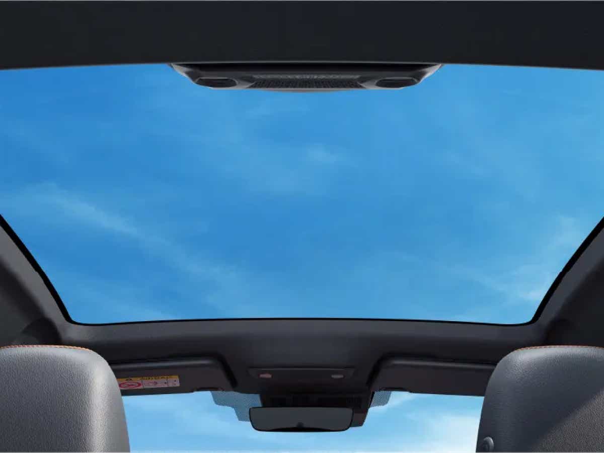 panoramic sunroof view of a Vinfast VF6