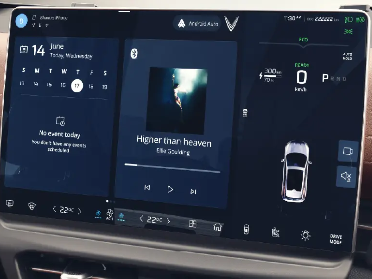interior dashboard of a Vinfast VF7