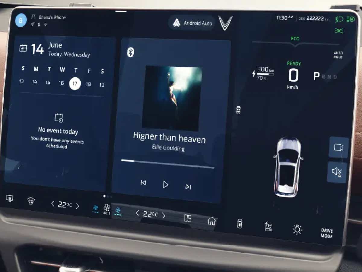 interior dashboard of a Vinfast VF7