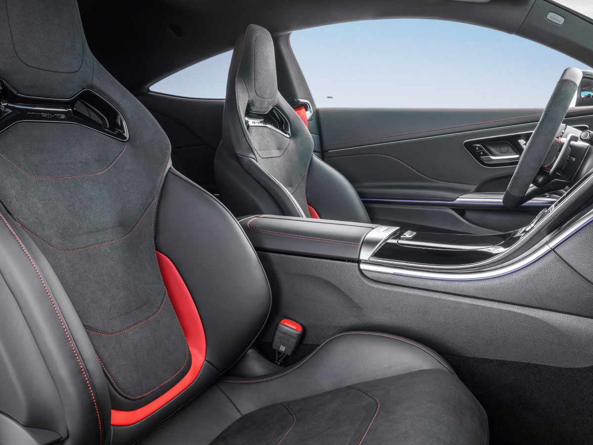 interior front seats and dashboard of a Mercedes-Benz AMG CLE 53 Coupe