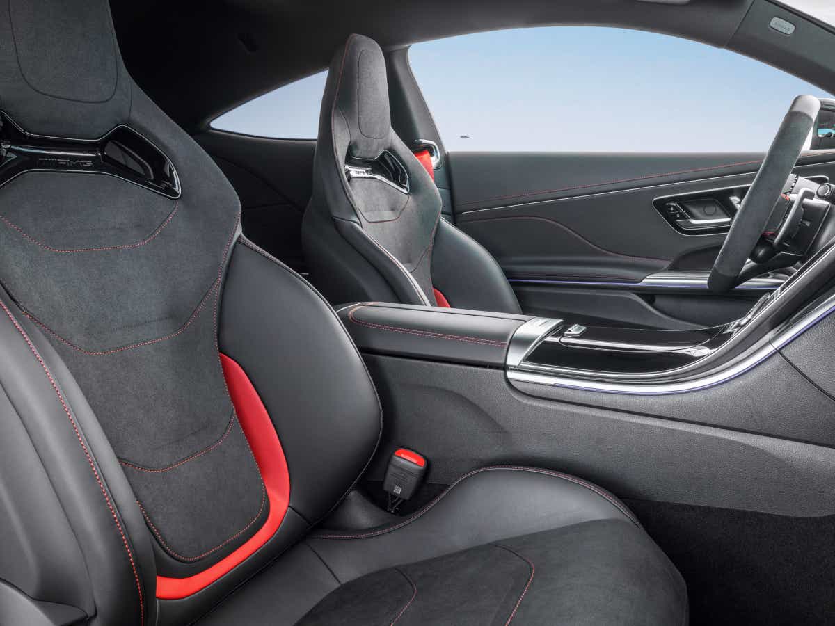 interior front seats and dashboard of a Mercedes-Benz AMG CLE 53 Coupe