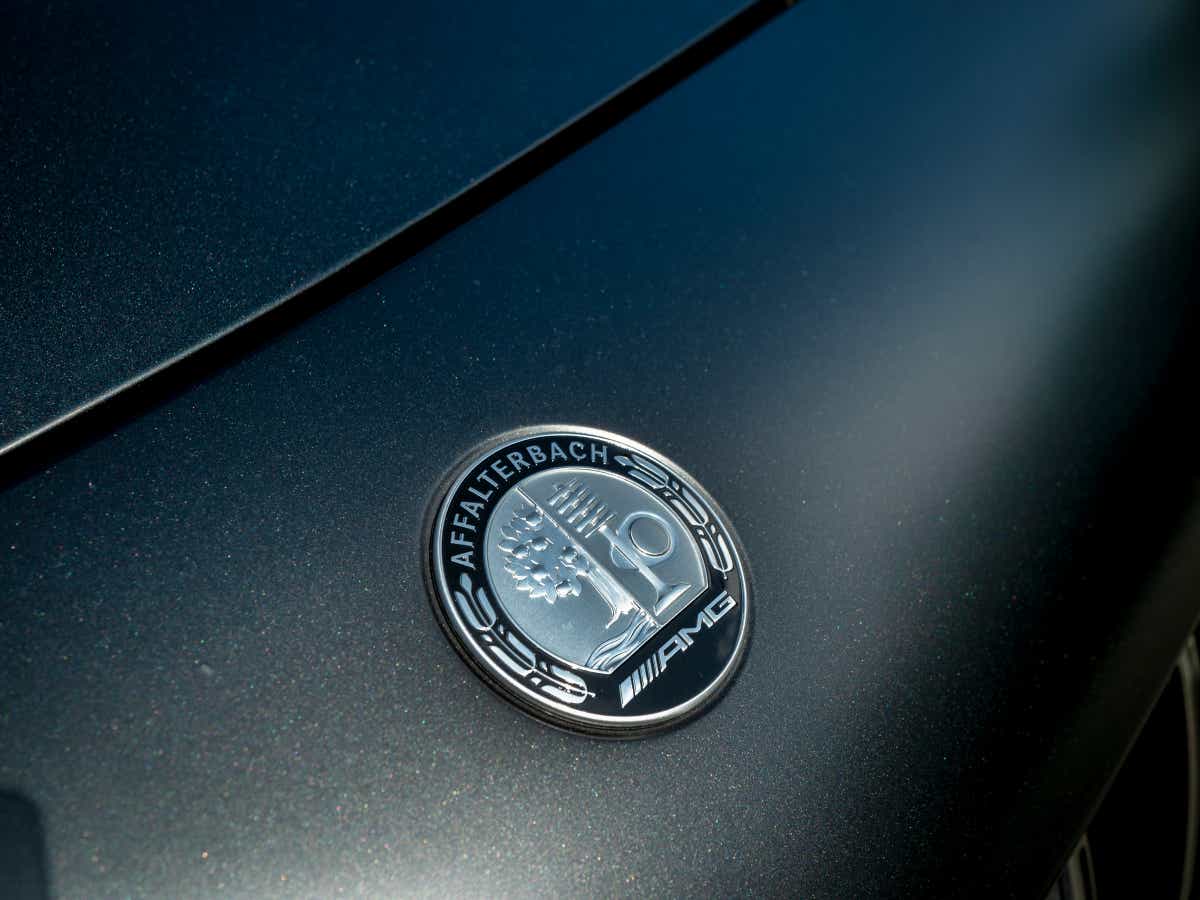 AMG badge close-up on a Mercedes-Benz AMG CLE 53 Coupe