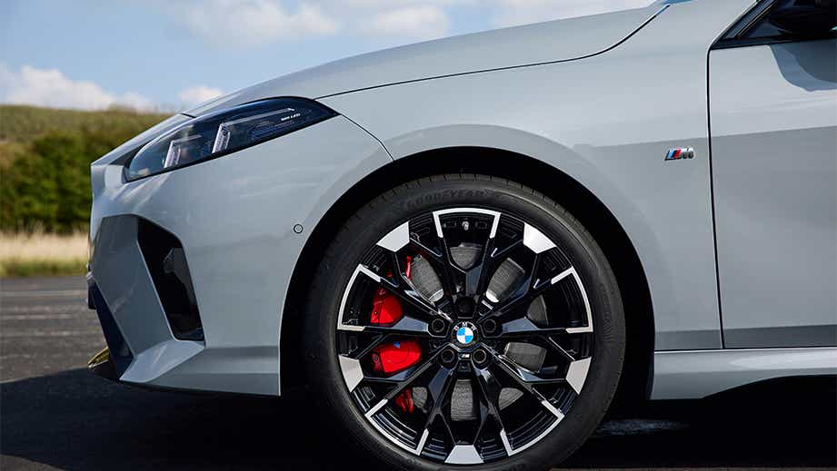 Front wheel and fender of BMW 2 Series Gran Coupe