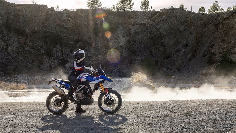 Side view of a BMW F 450 GS motorcycle outdoors